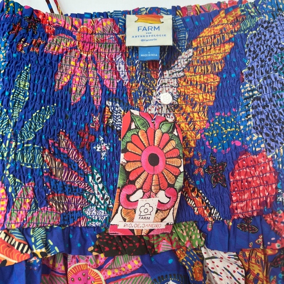 NWT Farm Rio Smocked Cover-Up Midi Dress - Picture 7 of 7